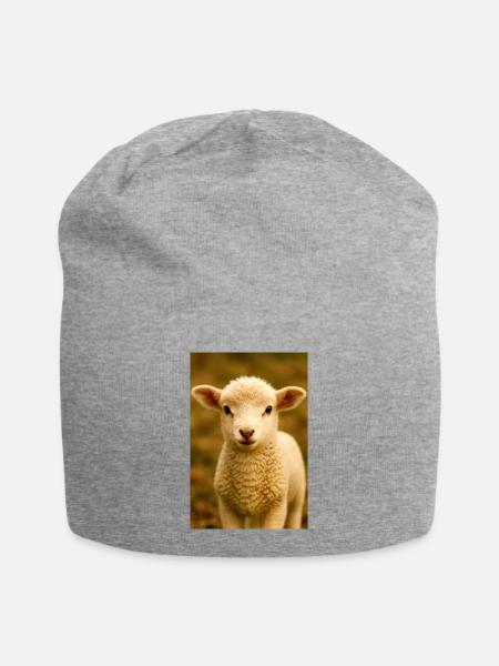 Tiere, Lämmer - Jersey-Beanie - Grau meliert