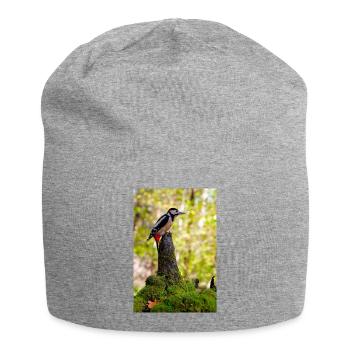 Crimson Crest Woodpecker Forest - Jersey-Beanie - Grau meliert - Vorne