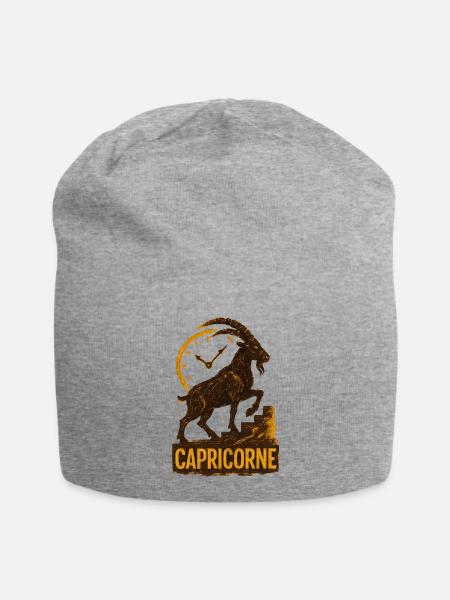 Steinbock Sternzeichen - Astrologie - Jersey-Beanie - Grau meliert