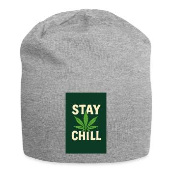 Stay Chill Cannabis Leaf - Jersey-Beanie - Grau meliert - Vorne