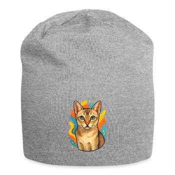 Singapura Katze Farbexplosion - Jersey-Beanie - Grau meliert - Vorne