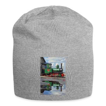 Reflexion der Dampflokomotive - Jersey-Beanie - Grau meliert - Vorne