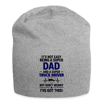 Cœur + Chauffeur de camion – Super Papa Conducteur professionnel - Bonnet en jersey - gris chiné - Devant