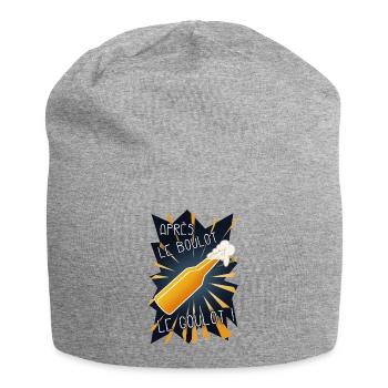 Après le boulot, le goulot ! - Bonnet en jersey - gris chiné - Devant