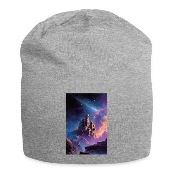 Nebula Castle in Starry Realm - Jersey Beanie - heather grey - Front