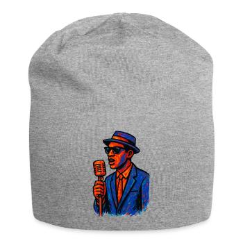 Jazz – Saxophon – Musik - Jersey-Beanie - Grau meliert - Vorne