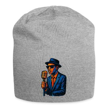 Chanteur de Jazz Vintage avec Microphone - Bonnet en jersey - gris chiné - Devant