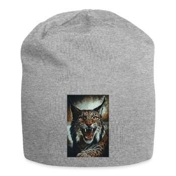 Wildkatze im Zorn - Jersey-Beanie - Grau meliert - Vorne