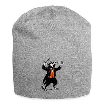 Ratte als Dirigent im Smoking - Jersey-Beanie - Grau meliert - Vorne