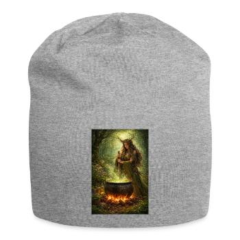 Femme druide - Bonnet en jersey - gris chiné - Devant