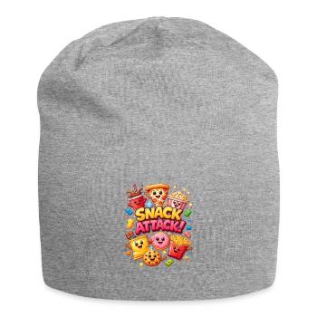 Snack Attack! Colorful snack heroes - Jersey Beanie - heather grey - Front