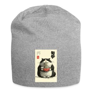Festin de nouilles Neko dans le style Ukiyo-e - Bonnet en jersey - gris chiné - Devant
