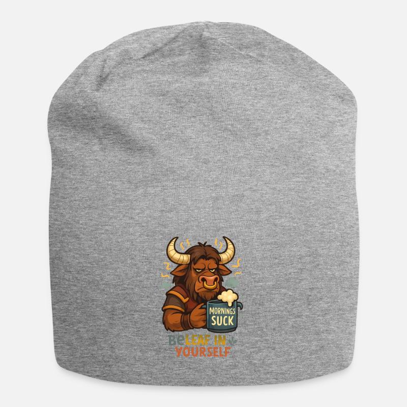 Sois une feuille en toi-même, Tauren - Bonnet en jersey - gris chiné