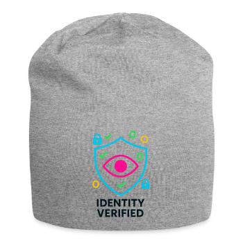 Verifizierte Identität, manipulationssicherer Cyber-Schild - Jersey-Beanie - Grau meliert - Vorne