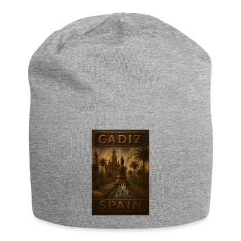 Cádiz Spain – Steampunk Bronze Travel Poster - Jersey Beanie - heather grey - Front