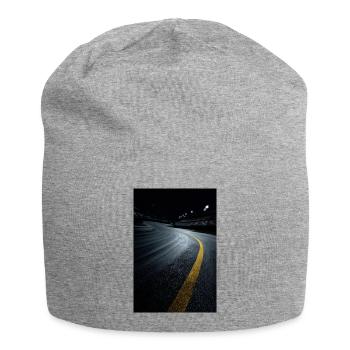 Courbe nocturne de la piste de course - Bonnet en jersey - gris chiné - Devant