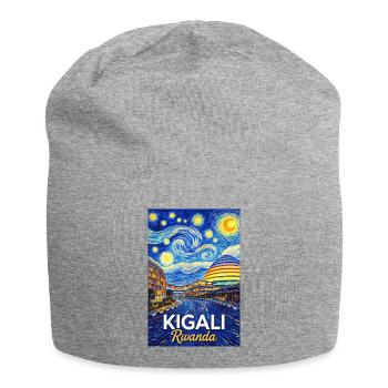Silhouette étoilée de Kigali au Rwanda - Bonnet en jersey - gris chiné - Devant