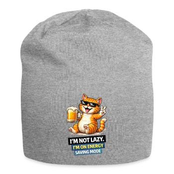 Energy Saving Cat Not Lazy - Jersey Beanie - heather grey - Front