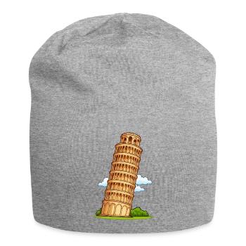 Pisa Turm Cartoon - Jersey-Beanie - Grau meliert - Vorne