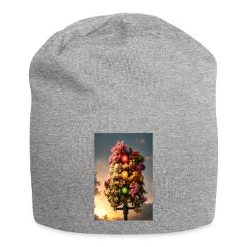 Lumière florale de feu de circulation - Bonnet en jersey - gris chiné - Devant