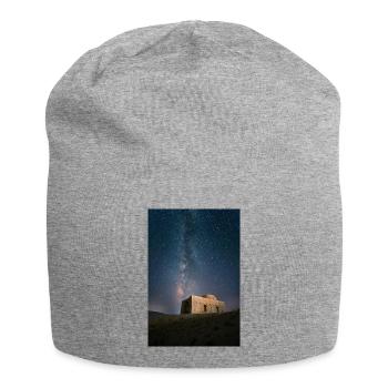 Milky Way Over Ruins Nightscape - Jersey Beanie - heather grey - Front