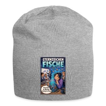 Sternzeichen Fische: Im Meeting, geistig im Ozean - Jersey-Beanie - Grau meliert - Vorne