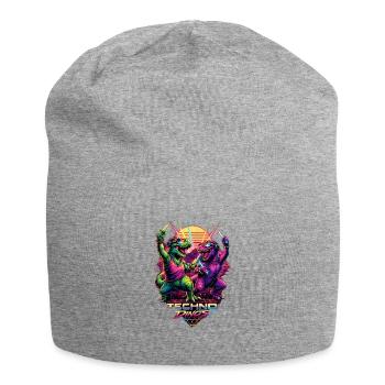 Techno Dinos – Bass aus der Urzeit - Jersey-Beanie - Grau meliert - Vorne