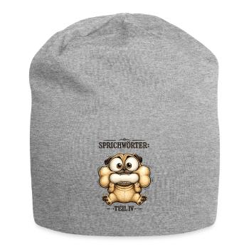 Sprichwort Den Mund zu voll genommen - Jersey-Beanie - Grau meliert - Vorne