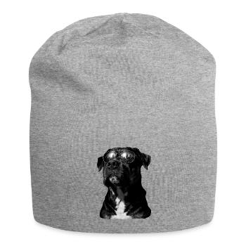 City view dog with sunglasses - Jersey Beanie - heather grey - Front