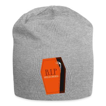 B.I.P. Coffin Print - Jersey Beanie - heather grey - Front