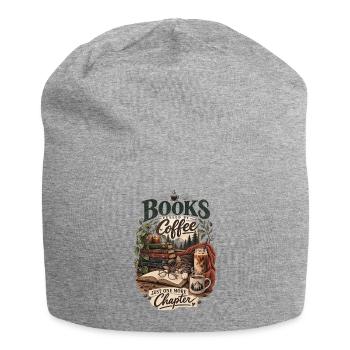 Books and Coffee - Jersey Beanie - heather grey - Front