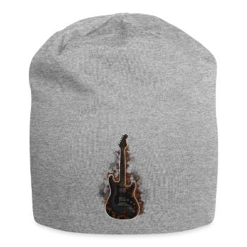 Burning Guitar – Dark Rock Shirt - Jersey Beanie - heather grey - Front