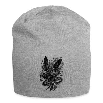 Japanese Tengu in Irezumi Tattoo Style - Jersey Beanie - heather grey - Front