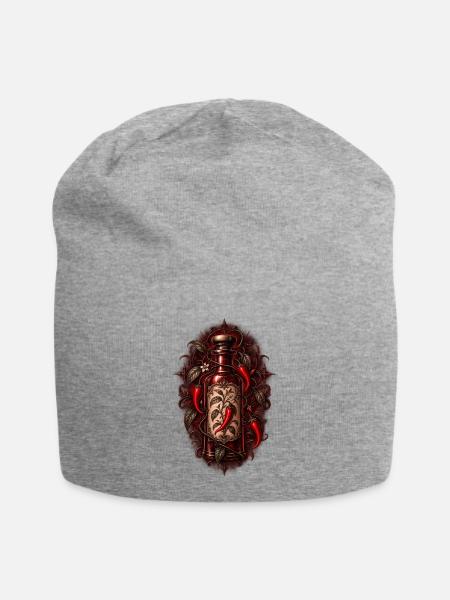 Vintagestil Flaschenpflanze Chili - Jersey-Beanie - Grau meliert