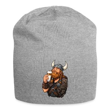 Wikinger mit Latte Macchiato - Jersey-Beanie - Grau meliert - Vorne