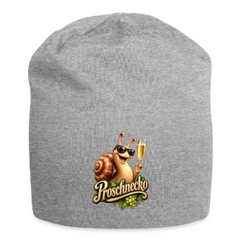Schnelle Schnecke mit Prosecco - Jersey-Beanie - Grau meliert - Vorne