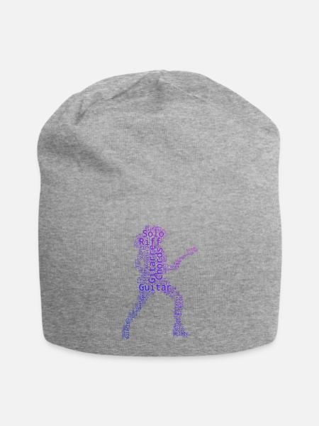 Geschenkidee für die Gitarristin mit Gitarrenspiel - Jersey-Beanie - Grau meliert
