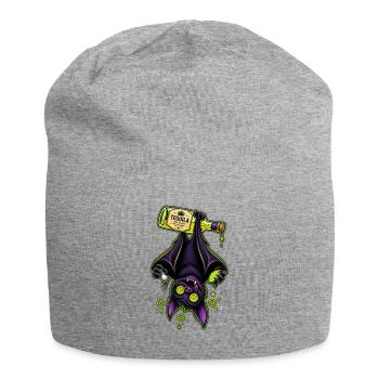 Tequila-Bat im Neon-Grün - Jersey-Beanie - Grau meliert - Vorne