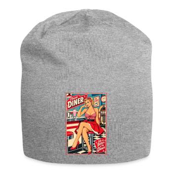 Rockabilly Pin Up: Life is Better at the Diner - Jersey-Beanie - Grau meliert - Vorne