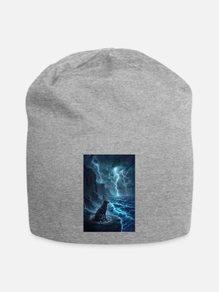 Sturmwolf-Aussichtspunkt - Jersey-Beanie - Grau meliert