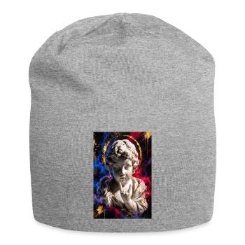 Cherubische Graffiti-Statue - Jersey-Beanie - Grau meliert - Vorne