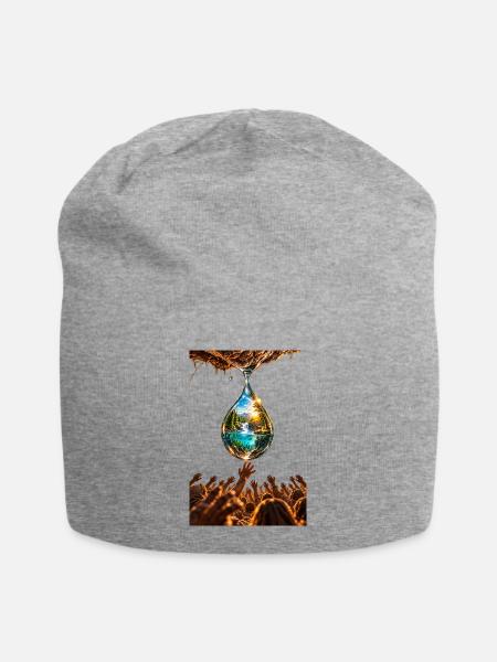 "The last drop" - Jersey-Beanie - Grau meliert