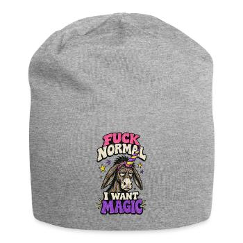 Scheiß auf Normal – ich will Magie - Jersey-Beanie - Grau meliert - Vorne