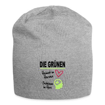 Politik Die Grünen Sprüche Scheisse Hirn - Jersey-Beanie - Grau meliert - Vorne