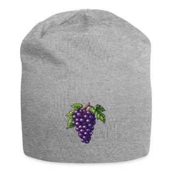Grapes Pixel Icon - Jersey Beanie - heather grey - Front