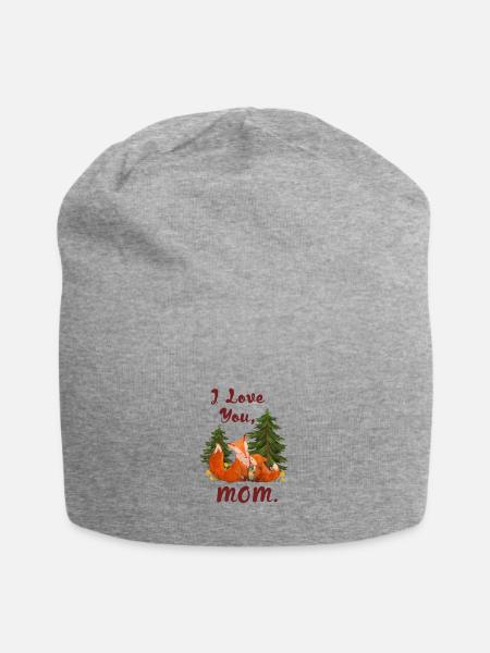 Ich liebe dich Mama Muttertag mit Füchsen - Jersey-Beanie - Grau meliert