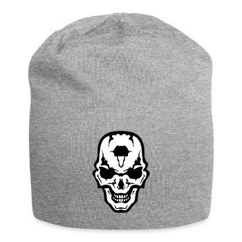 Kopf des Todes Schädel Gothic Gothic Kranich - Jersey-Beanie - Grau meliert - Vorne