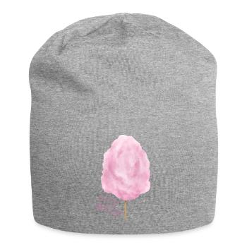 Rosa Zuckerwatte Süßigkeit auf dem Rummel - Jersey-Beanie - Grau meliert - Vorne