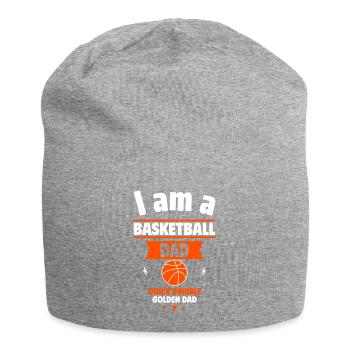 Geschenk Vatertag: Basketball-Papa, Gold wert - Jersey-Beanie - Grau meliert - Vorne