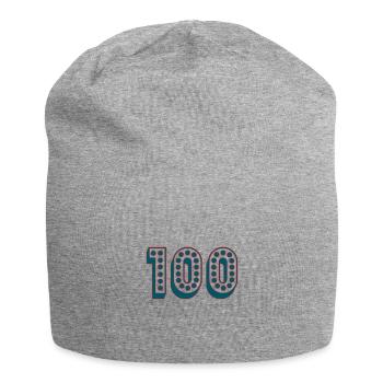 100. 100 YEARS. 100th ANNIVERSARY. 100 BIRTHDAY - Jersey Beanie - heather grey - Front